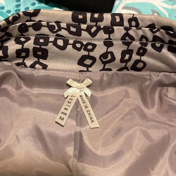 Womens Lapis Taupe & Black Belted Light Weight Trench Coat medium - Picture 12 of 12